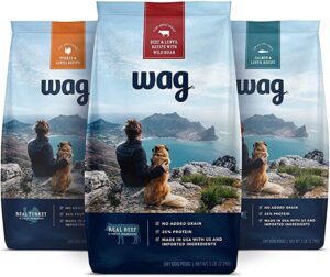 Wag Dry Dog Food Trial-Size Bag Multipack (Beef, Salmon, Turkey)